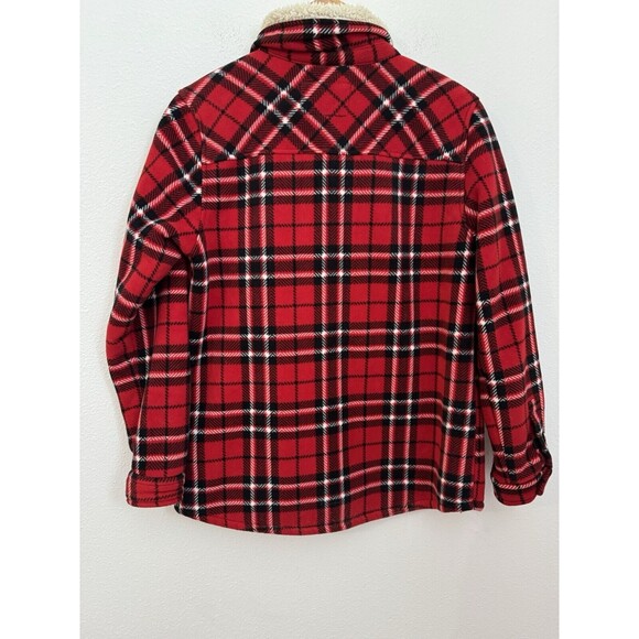 Soho Threads Shacket Womens Large Red Plaid Sherpa Lined Pockets Shirt Jacket - Picture 3 of 5